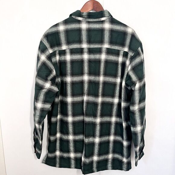 Red Head Men's Plaid Shirt Jacket Shacket Size L Fleece Lined Green - Picture 2 of 8